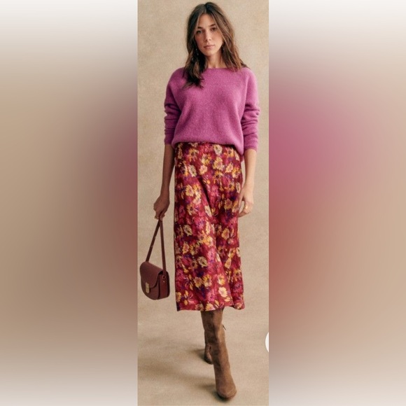 Vintage inspired Natural Life red pink floral print skirt & dress-  size M - Picture 3 of 6